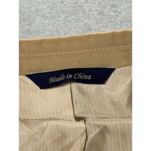 Alan Flusser Blazer Mens 40L Long Silk Cotton Blend Suit Jacket Beige Sport Coat - Picture 3 of 14